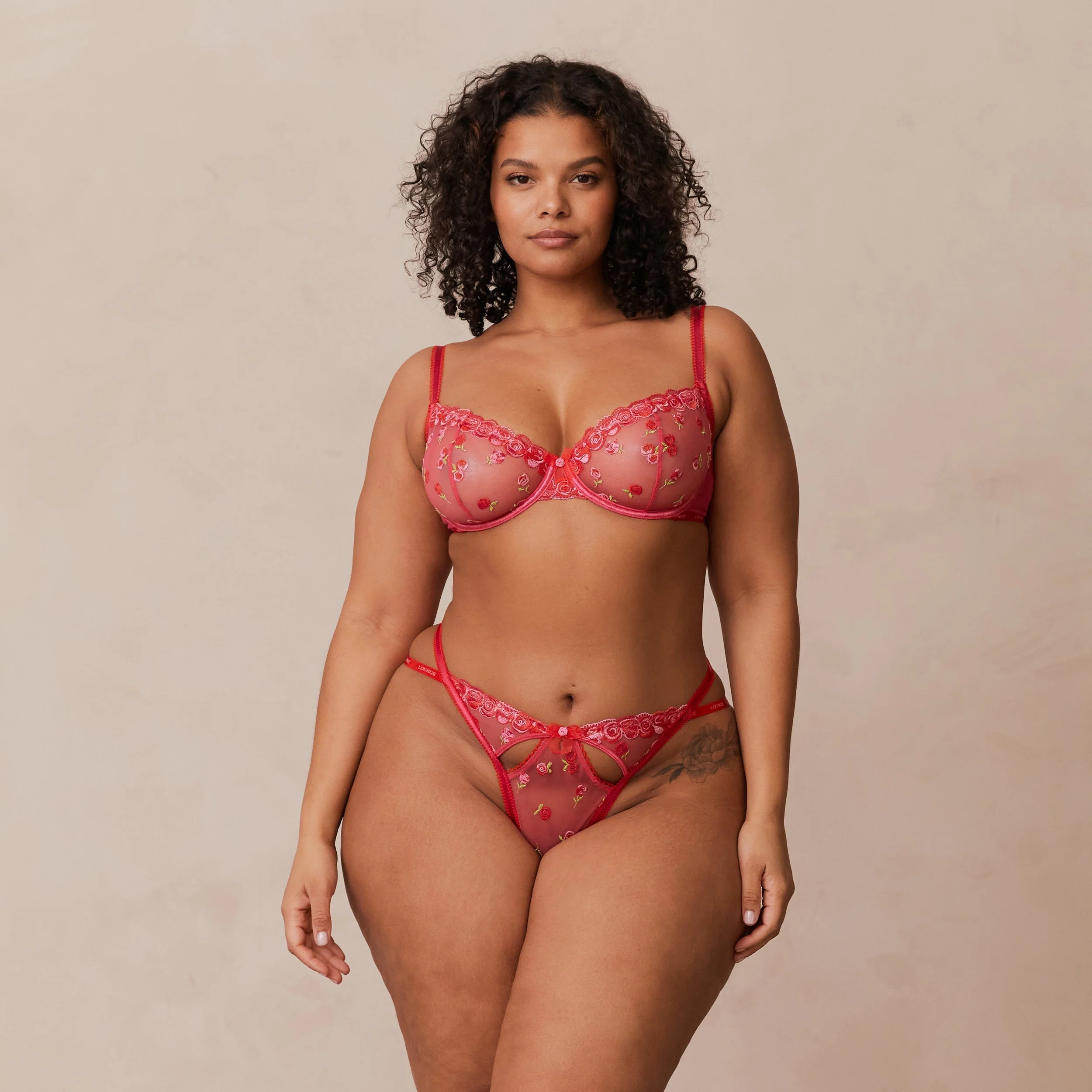 Blush Embroidered Balcony Bra  - Hot Pink - Image 21