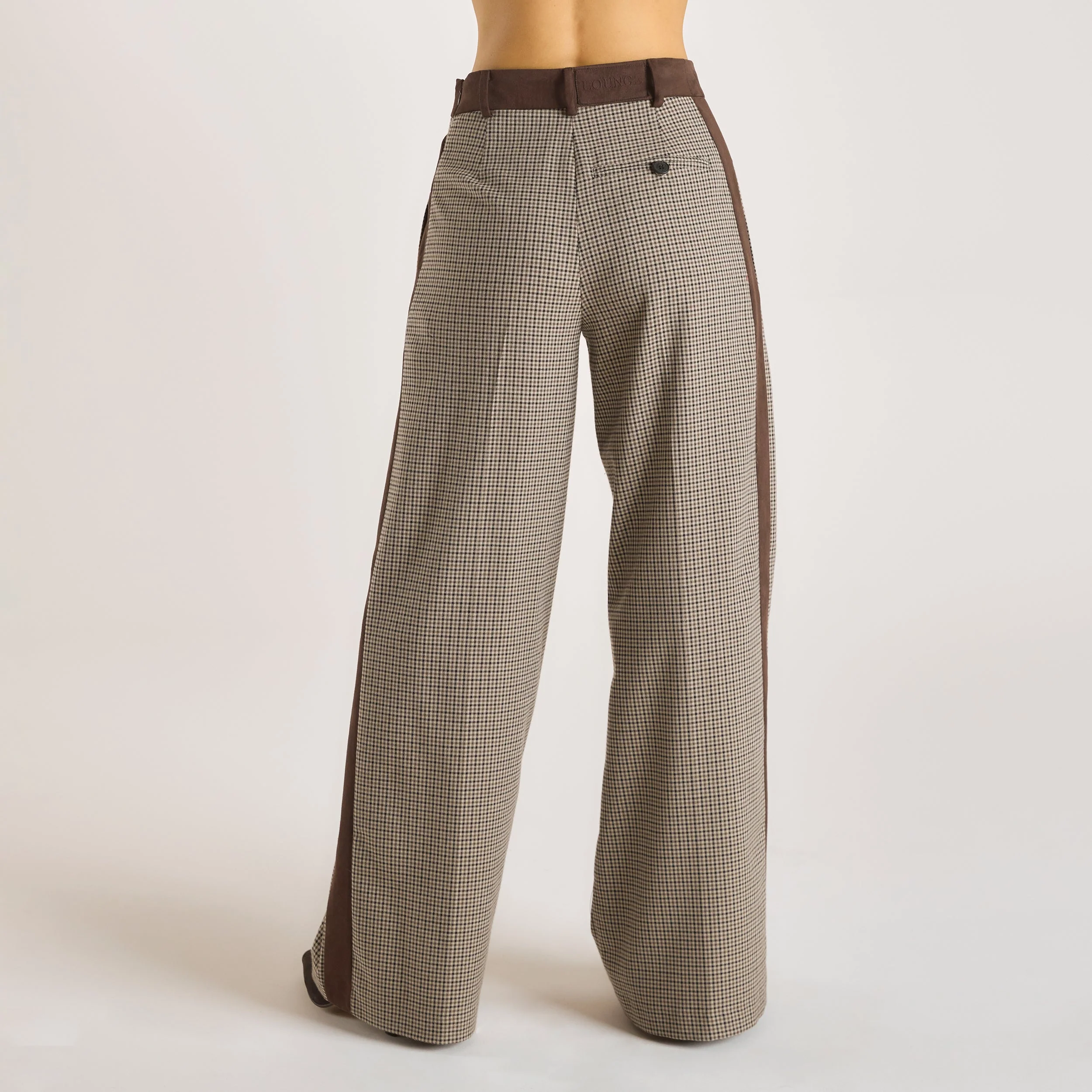 Houndstooth Pants - Brown - Image 2