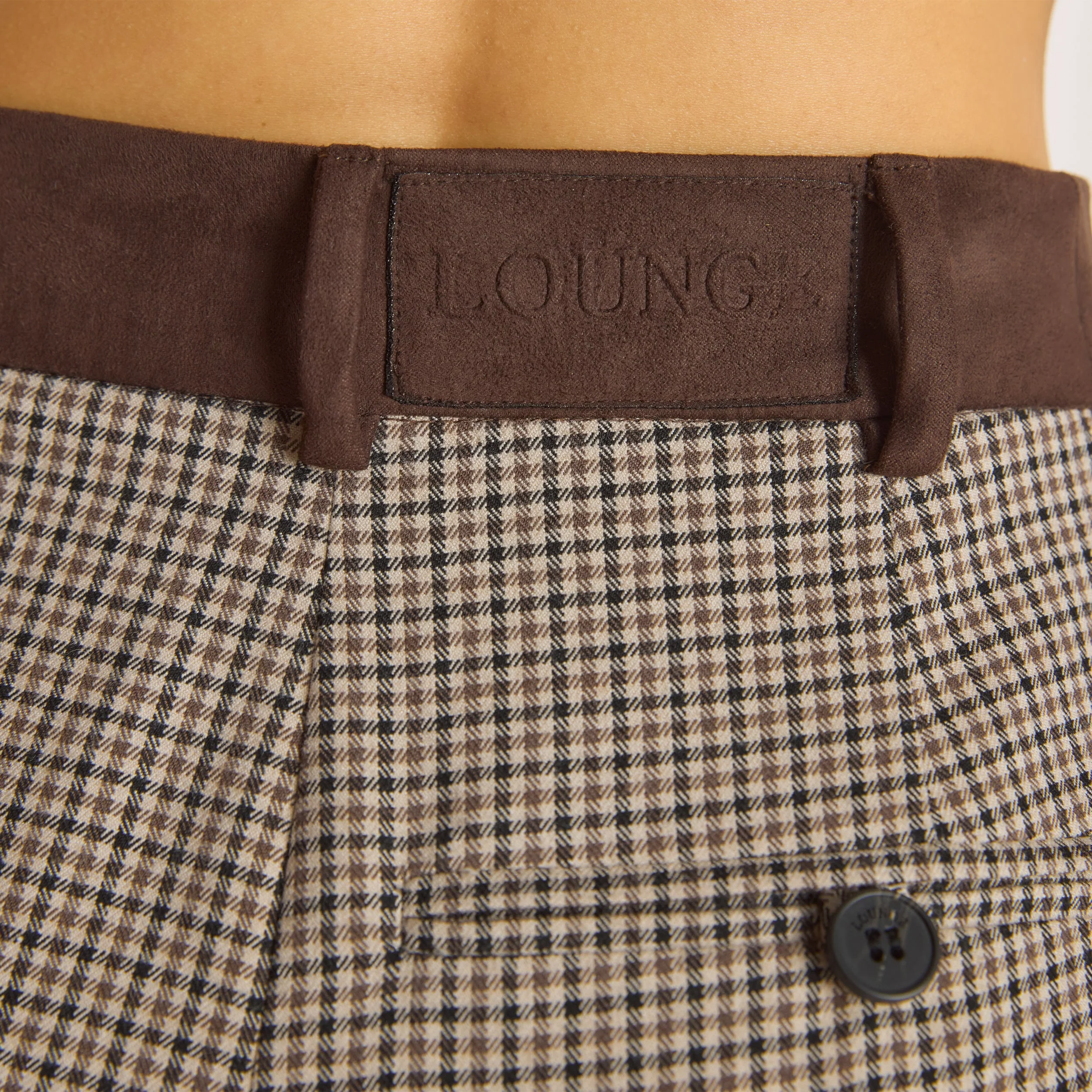 Houndstooth Pants - Brown - Image 6