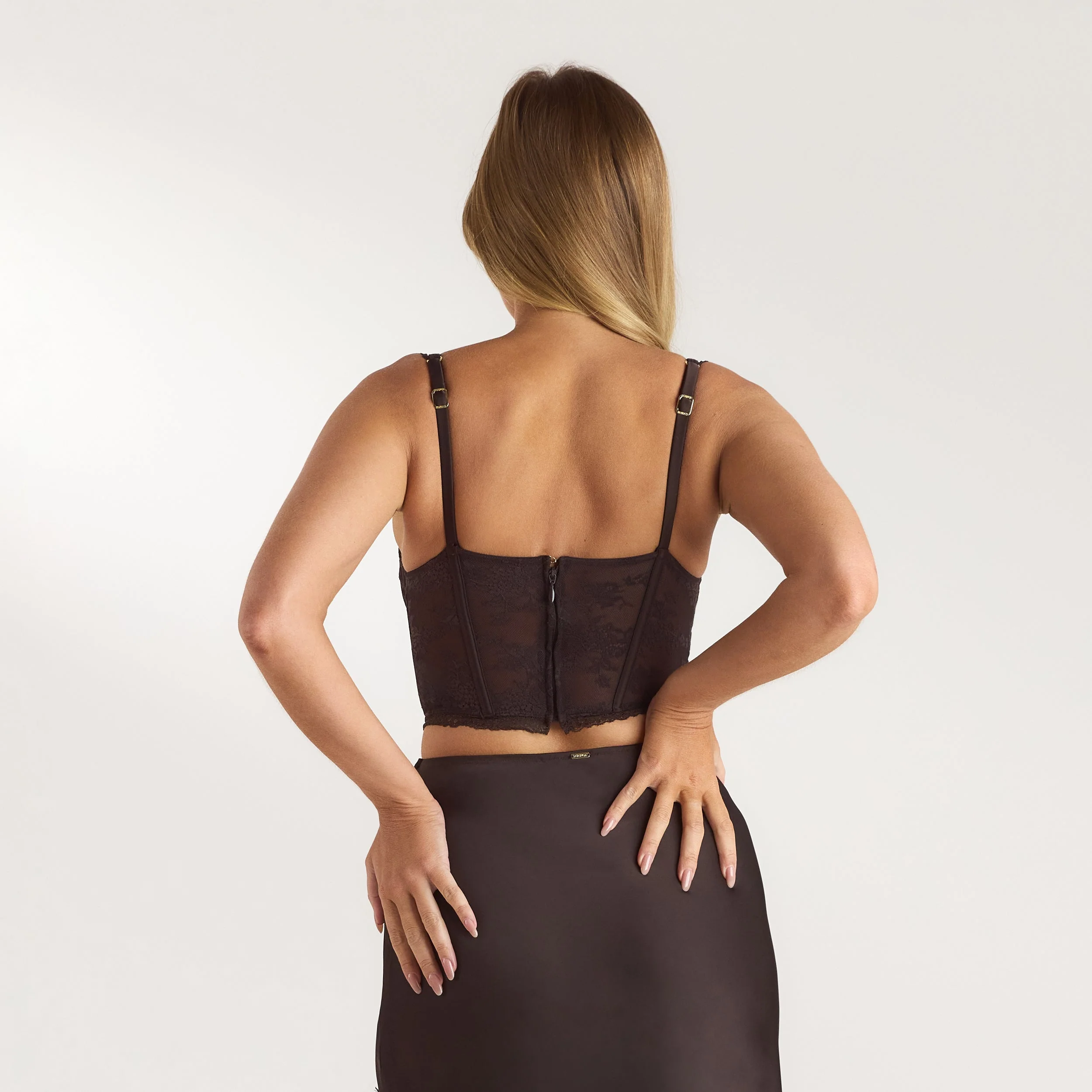 Lace Bralette Top - Chocolate - Image 2