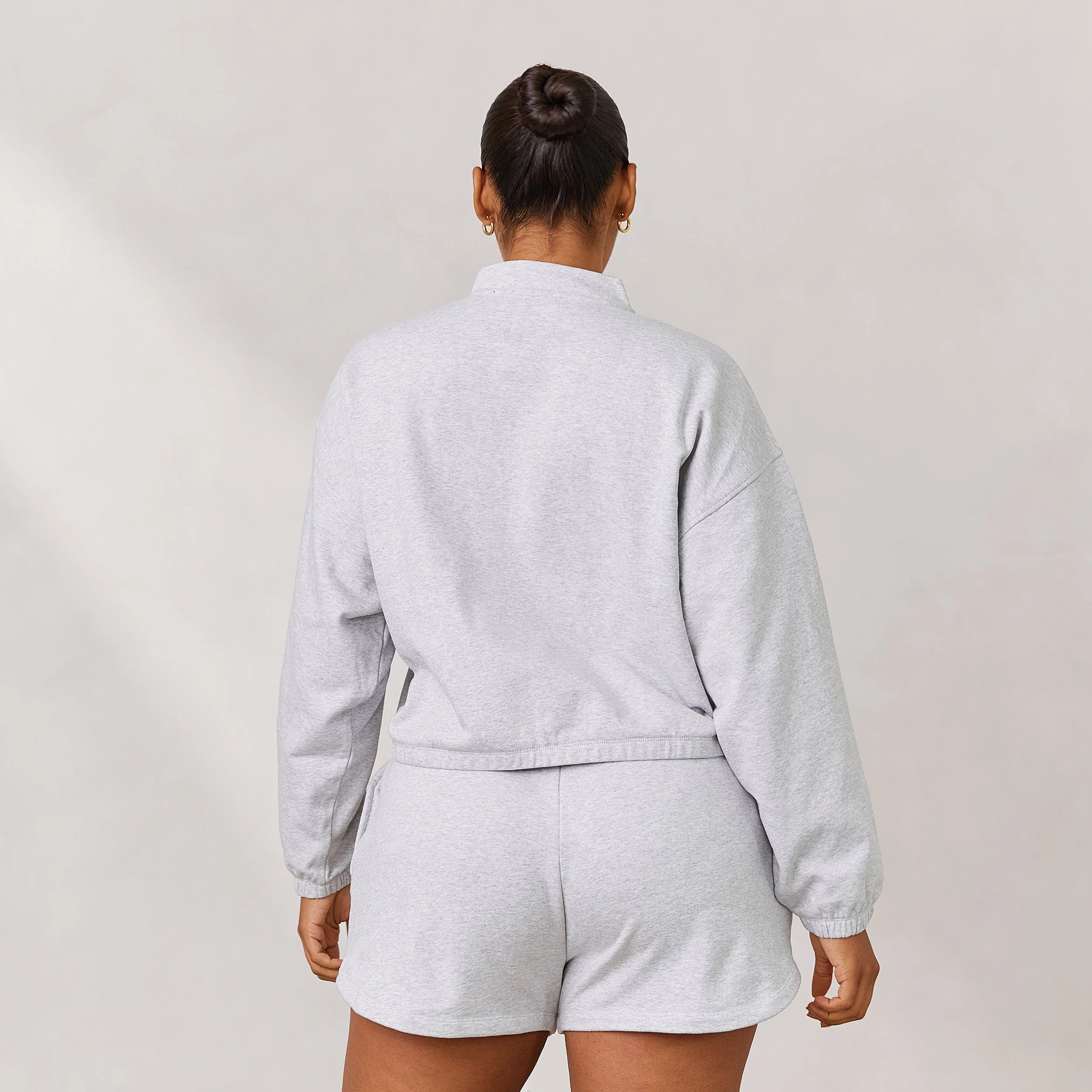 Varsity Quarter Zip Sweater - Frost Melange - Image 4